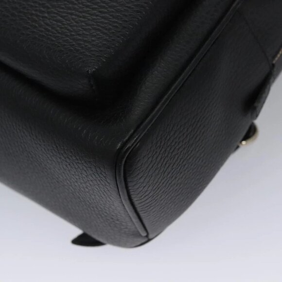 GUCCI Chain Interlocking Backpack Leather Gold Black 536192 Auth 115987AV - Picture 12 of 16